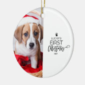 Pet's eerste kerstfotofeestdag keramisch ornament (Links)