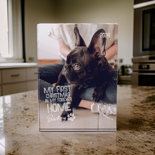 Pet's Eerste Kerstmis voor altijd Thuis Moderne Gr Fotoblokken