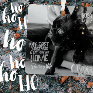 Pet's Eerste Kerstmis voor altijd Thuis Moderne Gr Metalen Ornament