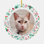 Pet's First Christmas 2 Foto Waterverf Stripes Keramisch Ornament (Achterkant)