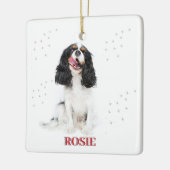 Pet's First Christmas in Forever Home Modern Keramisch Ornament (Links)