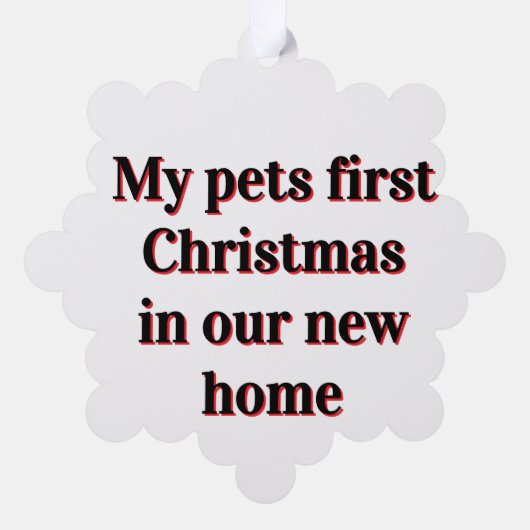 Pets First Christmas Paper Ornament Card (Achterkant)