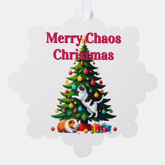Pets First Christmas Paper Ornament Card (Voorkant)