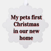 Pets First Christmas Paper Ornament Card Kaart (Achterkant)