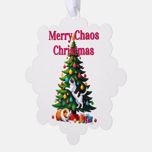 Pets First Christmas Paper Ornament Card Kaart (Links)
