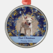 Pets First KerstBlue Wreate Metalen Ornament (Voorkant)