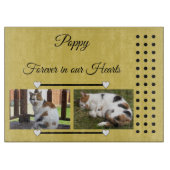 Pets Forever goud en zwart fotoglas Snijplank (Voorkant)