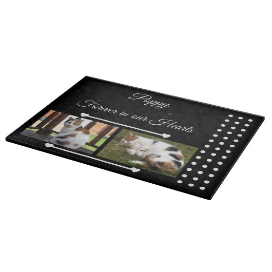 Pets Forever zwart-wit fotoglas Snijplank (Hoek)