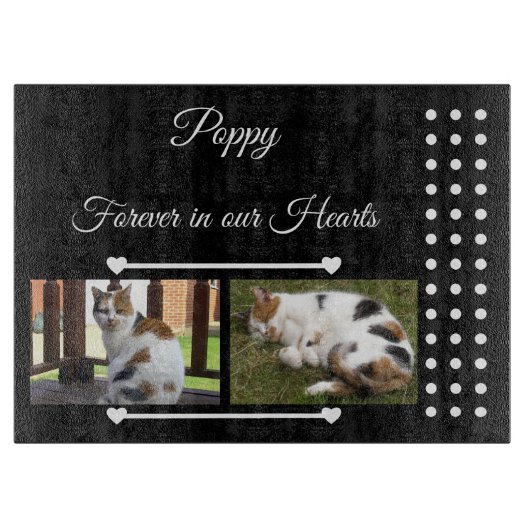 Pets Forever zwart-wit fotoglas Snijplank (Voorkant)