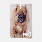 Pet's kerstcadeautjes, Happy Holiday-groet Metalen Ornament (Voorkant links)