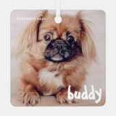 Pet's kerstcadeautjes, Happy Holiday-groet Metalen Ornament (Achterkant)