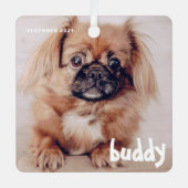 Pet's kerstcadeautjes, Happy Holiday-groet Metalen Ornament (Voorkant)