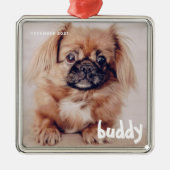 Pet's kerstcadeautjes, Happy Holiday-groet Metalen Ornament (Voorkant)