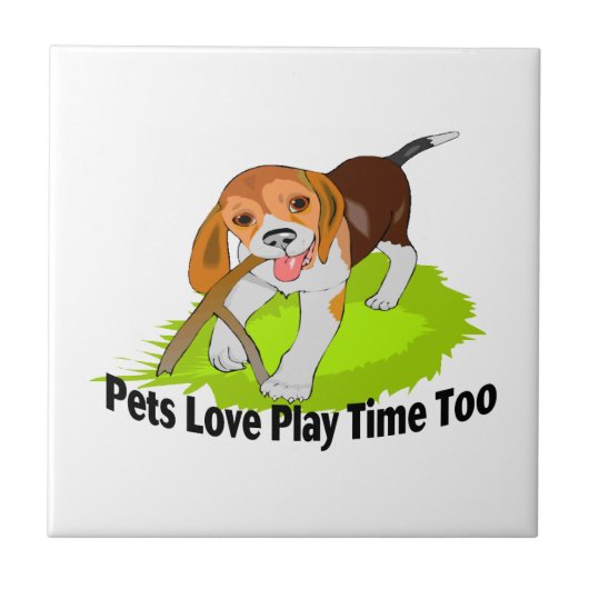 Pets Love Play Time Ook Tegeltje (Voorkant)