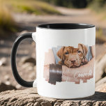 Pet's Modern Grunge Cool Typography Naam Foto Paw Mok<br><div class="desc">Dit eenvoudige en moderne ontwerp is samengesteld uit moderne eenvoudige speelse scripttypografie. Voeg aangepaste huisdierenfoto toe.</div>
