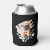 Pet's Modern Simple Cool Typography Naam en foto Blikjeskoeler (Blikje Voorkant)