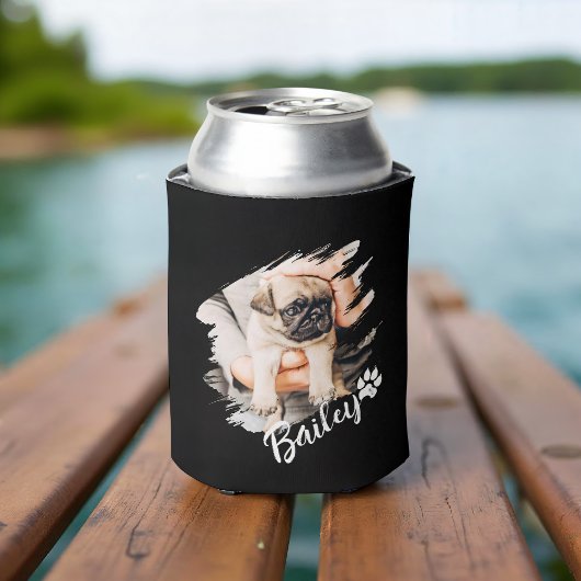 Pet's Modern Simple Cool Typography Naam en foto Blikjeskoeler