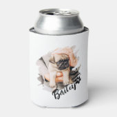 Pet's Modern Simple Cool Typography Naam en foto Blikjeskoeler (Blikje Voorkant)