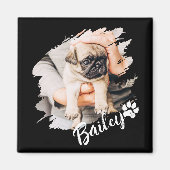 Pet's Modern Simple Cool Typography Naam en foto Magneet (Voorkant)
