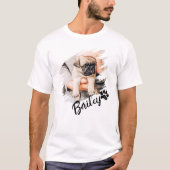 Pet's Modern Simple Cool Typography Naam en foto T-shirt (Voorkant)