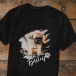 Pet's Modern Simple Cool Typography Naam en foto T-shirt<br><div class="desc">Dit eenvoudige en moderne ontwerp is samengesteld uit moderne eenvoudige speelse scripttypografie. Voeg aangepaste huisdierenfoto toe.</div>