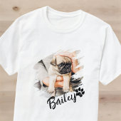 Pet's Modern Simple Cool Typography Naam en foto T-shirt