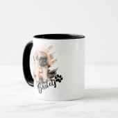 Pet's Modern Simple Cool Typography Name and Photo Mok (Voorkant links)