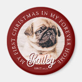 Pet's My First Christmas in Forever Home Modern Magneet (Voorkant)
