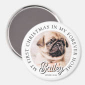 Pet's My First Christmas in Forever Home Modern Magneet (Voorkant / Achterkant)