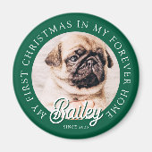 Pet's My First Christmas in Forever Home Modern Magneet (Voorkant)