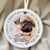 Pet's My First Christmas in Forever Home Modern Metalen Ornament