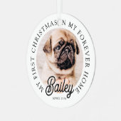 Pet's My First Christmas In Forever Home Modern Metalen Ornament (Voorkant links)