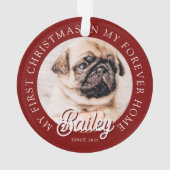 Pet's My First Christmas in Forever Home Modern Ornament (achterkant)