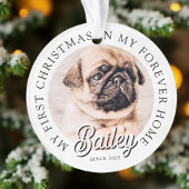 Pet's My First Christmas in Forever Home Modern Ornament