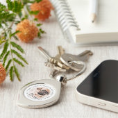 Pet's My First Christmas in Forever Home Modern Sleutelhanger (Zijkant)