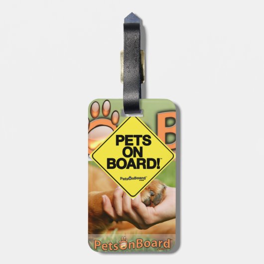 Pets on board™ Bagagelabel, Sign & Logo Bagagelabel (Achterkant verticaal)