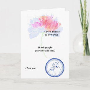 Pet's onderscheiding aan Owner Poem Folded Card. Kaart