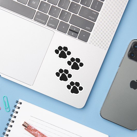Pets Pawprinters Sticker (Laptop met iPhone)