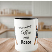 Pets Photo Doberman Coffee Black Personalize Mok