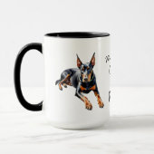 Pets Photo Doberman Coffee Black Personalize Mok (Links)