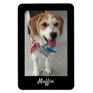 Pet's Photo of Child's Photo & Name, Zwart Magneet