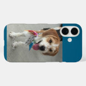 Pet's Photo & White Naam, Blauw Case-Mate iPhone Case (Achterkant (horizontaal))