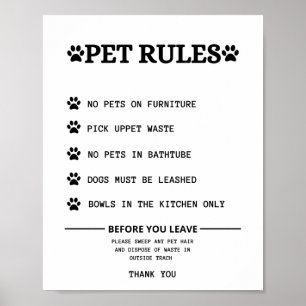 pets-regels ondertekenen poster