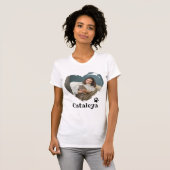 Pet's Schattigee Eenvoudige Typografie Naam en Fot T-shirt (Voorkant volledig)