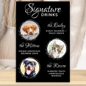 Pets Signature Drinken Custom 3 Photo Wedding Bar Poster