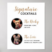 Pets Signature Drinken Wedding Cocktail Menu Poster (Voorkant)
