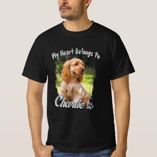 Pet's Simple Cool Typography, My Heart Belongs To T-shirt (Voorkant)