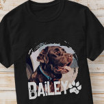 Pet's Simple Modern Cool Grunge Naam en foto T-shirt<br><div class="desc">Dit eenvoudige en moderne ontwerp is samengesteld uit moderne eenvoudige speelse scripttypografie. Voeg een aangepaste huisdierenfoto toe van uw hond,  kat,  pup of kitten</div>