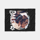 Pets Simple Modern Cool Nge Name And Photo  Fleece Deken (Voorkant (Horizontaal))