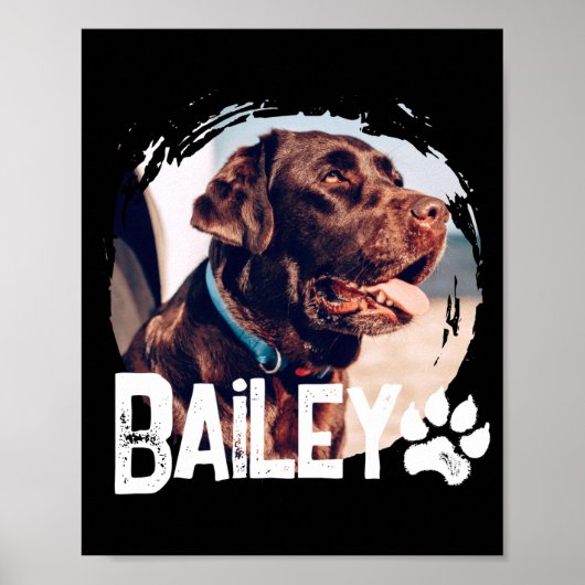 Pets Simple Modern Cool Nge Name And Photo  Poster (Voorkant)
